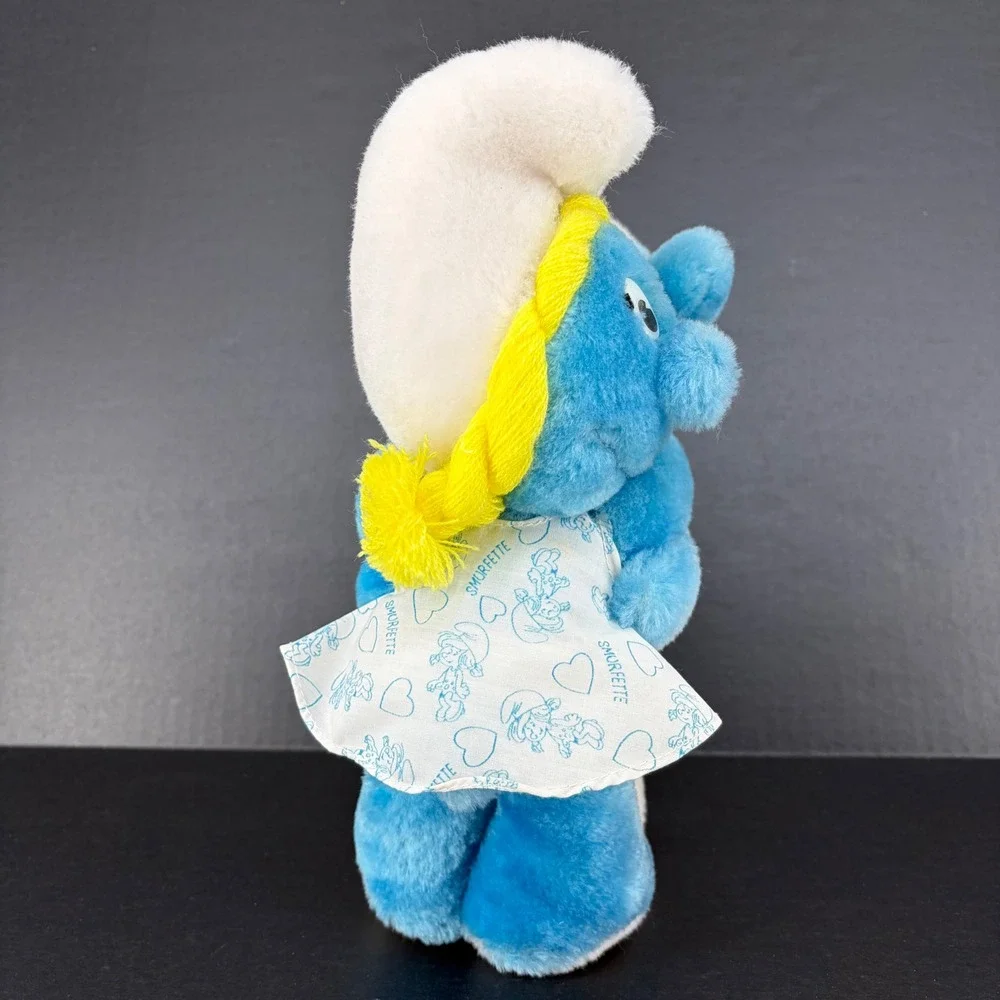 Wallace Berrie‎ Smurfs Plush 1982 Hugging Smurfette & Smurf Vintage 11